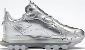 Reebok Cardi B Classic Leather Womens Shoes Silver Met