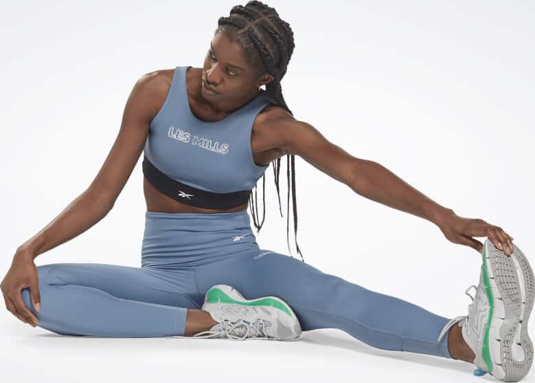 Reebok Les Mills Lux Perform High-Rise Tights worn stretch