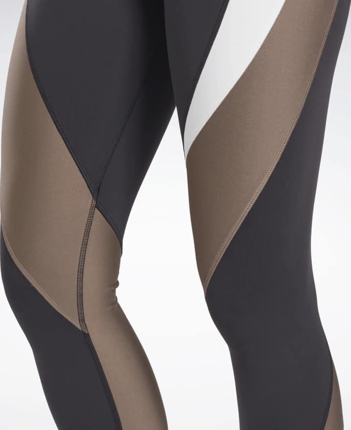 Reebok Lux High-Rise Leggings worn knee area