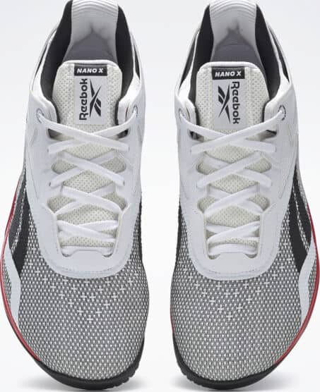 Reebok Nano X Men’s Ftwr White  Core Black  Vector Red top view