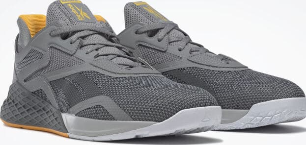 Reebok Nano X Men’s Pure Grey 5  Pure Grey 3  Pure Grey 7 quarter pair