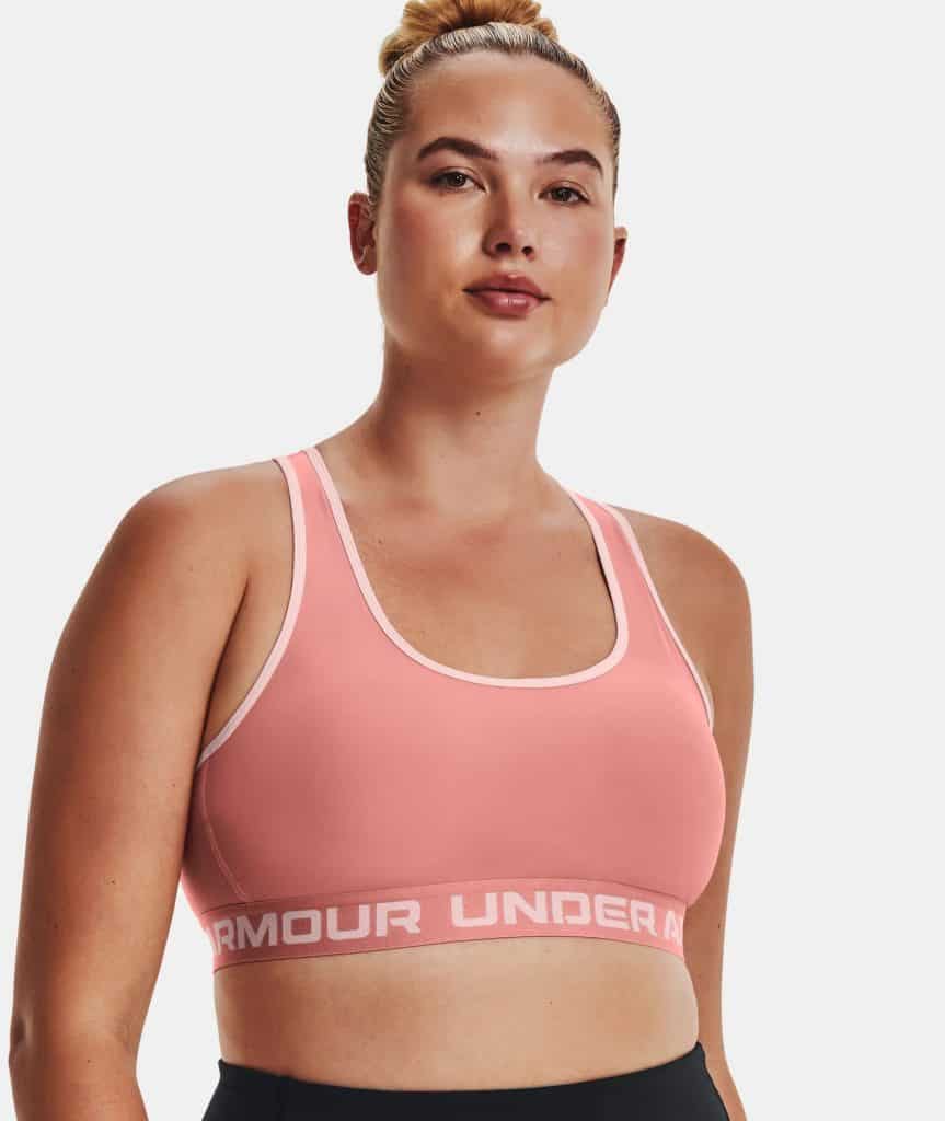 Under Armour Womens Armour® Mid Crossback Sports Bra worn front 4