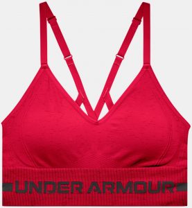 Under Armour Womens UA Seamless Low Long Heather Sports Bra full front