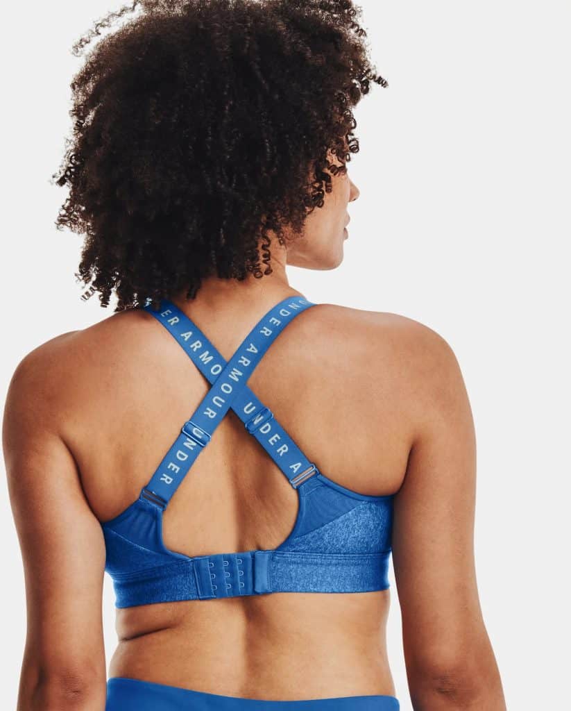 Under Armour Womens UA Infinity High Heather Sports Bra worn back 2