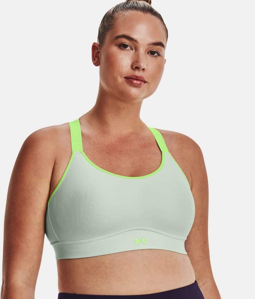 Under Armour Womens UA Infinity Mid Covered Sports Bra worn front 4