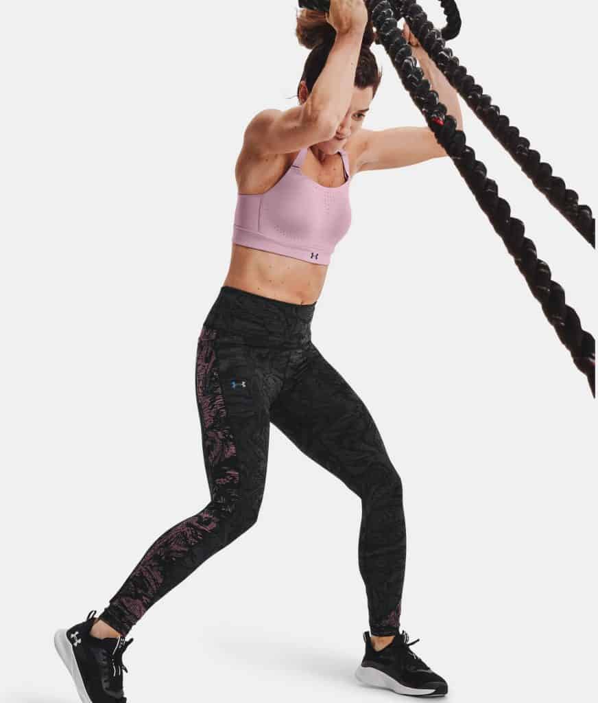 Under Armour Womens UA RUSH HeatGear No-Slip Waistband Full-Length Leggings worn roping