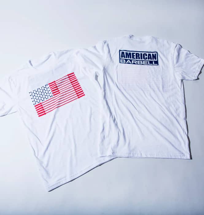 American Barbell Bar Spangled Banner - Tee front and back