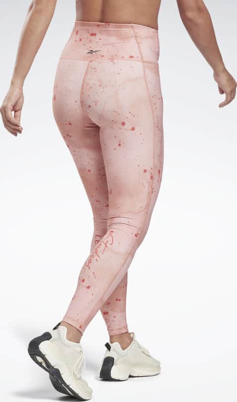 Reebok Les Mills Lux Bold High-Waisted Printed Tights worn back