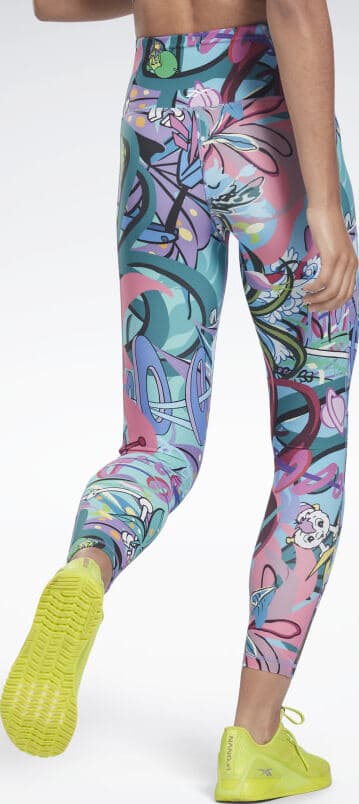 Reebok THE FLINTSTONES TechStyle Lux Bold Tights worn back