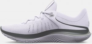 Under Armour Womens UA Flow Synchronicity Running Shoes white metallic silver left side