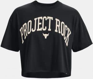Under Armour Womens Project Rock Crop Short Sleeve full front