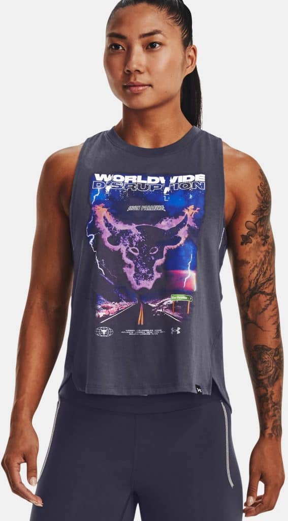 Under Armour Womens Project Rock Worldwide Tank front