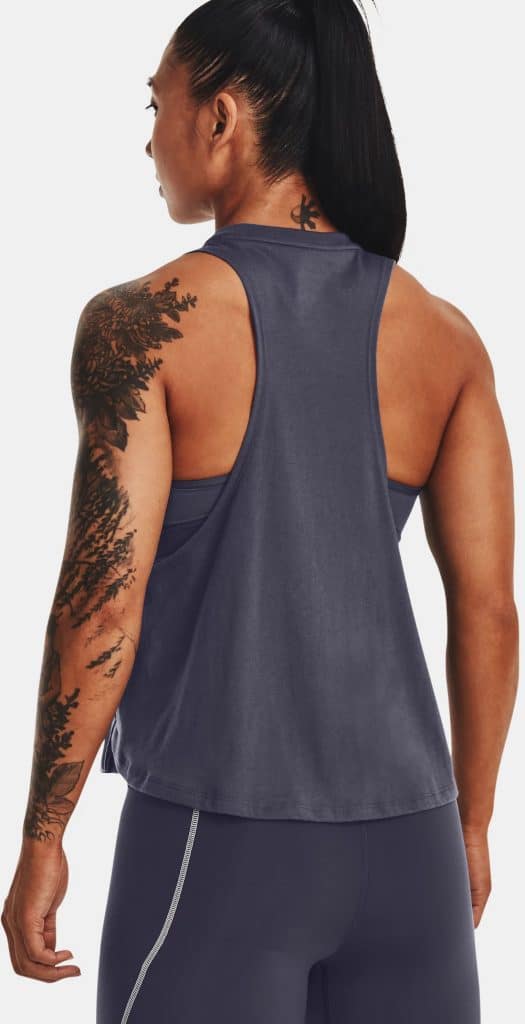 Under Armour Womens Project Rock Worldwide Tank worn back