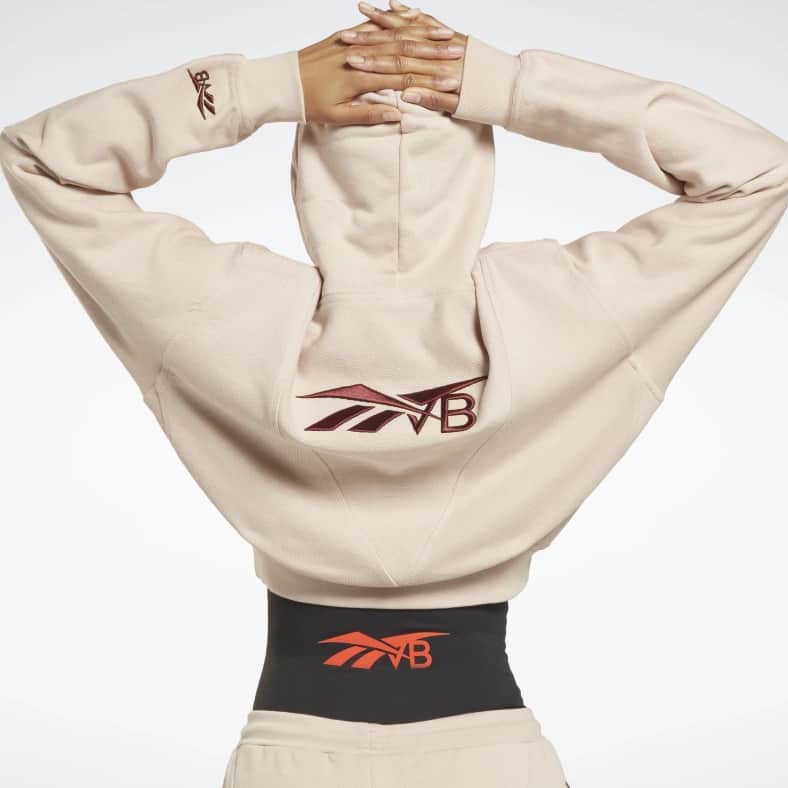 Reebok Victoria Beckham Crop Logo Hoodie back details