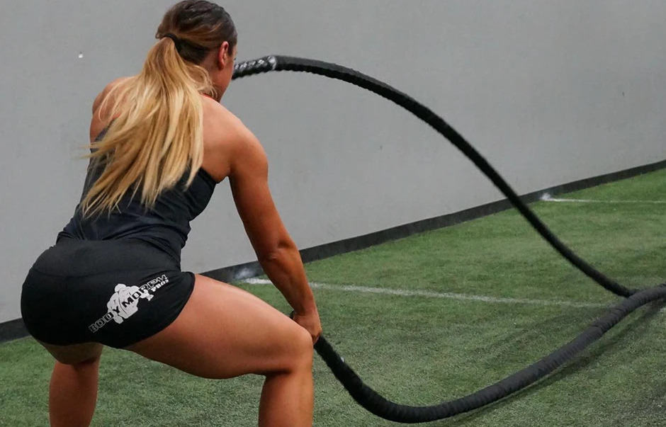 Battle Rope with an athlete