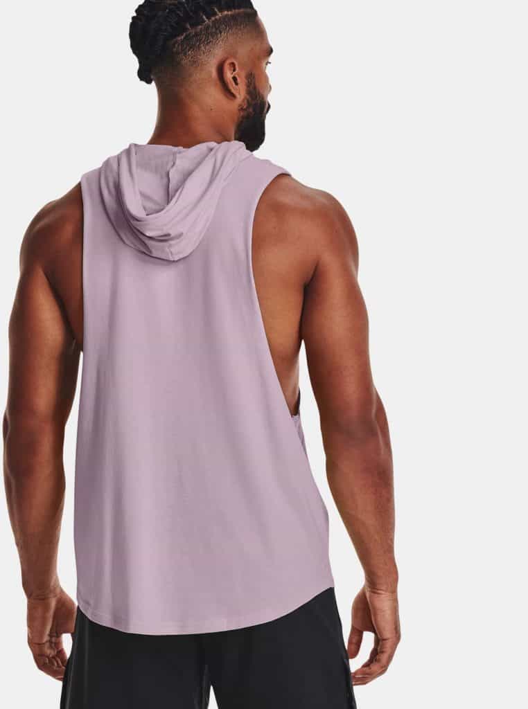 Under Armour Mens Project Rock Show Your Work Sleeveless Hoodie worn back