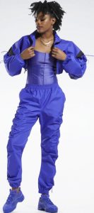 Reebok Cardi B Woven Crop Jacket worn front